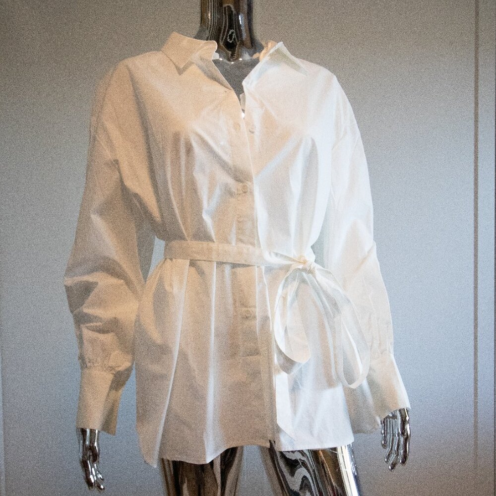 White Button-Down With Detachable Adjustable Wais… - image 1